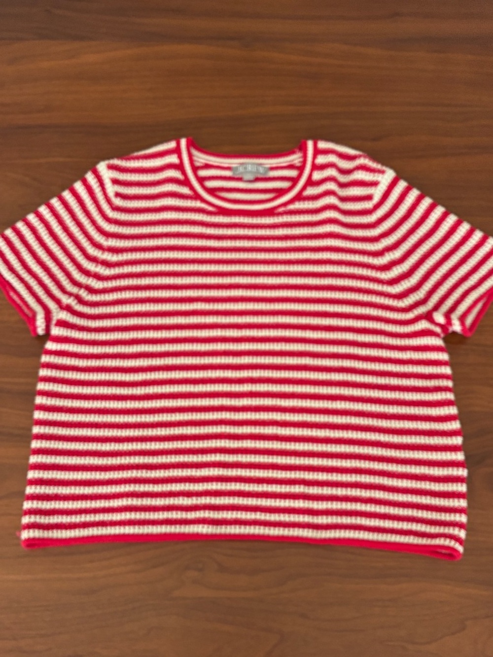J.Crew Red & White Striped Sweater – Size Medium - Picture 6 of 9